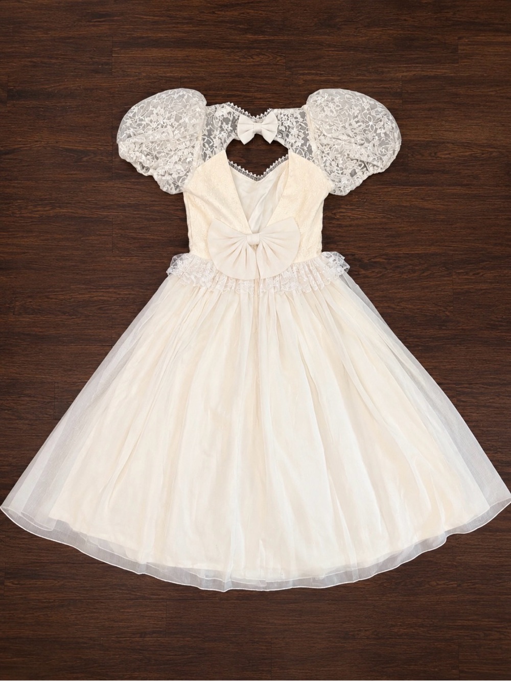 Vintage Roberta Ivory Lace Prairie Wedding Dress Cottagecore - Picture 4 of 8